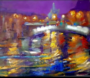 Картина под названием "Ночь на наб.р.Фонта…" - Tatyana Zakharova, Подлинное произведение искусства, Масло
