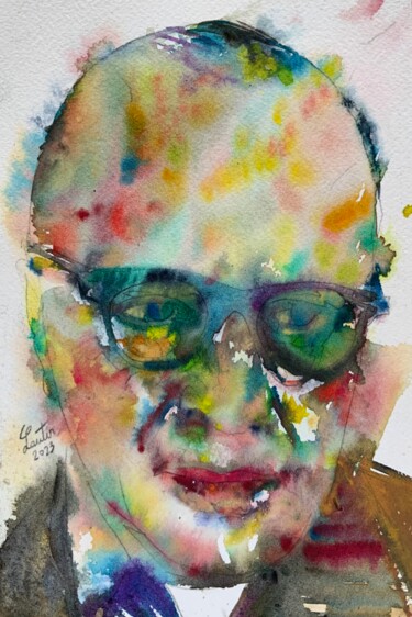 Painting titled "MAX HORKHEIMER" by Lautir, Original Artwork, Watercolor