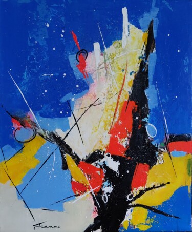 Painting titled "REF 2-24 - L'instin…" by Jeanne, Original Artwork, Acrylic Mounted on Wood Stretcher frame