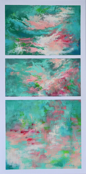 Au fil du courant Peinture intitulée "Au fil du courant" par Hélène Zenatti, Œuvre d'art originale, Acrylique Monté sur Châssis en bois