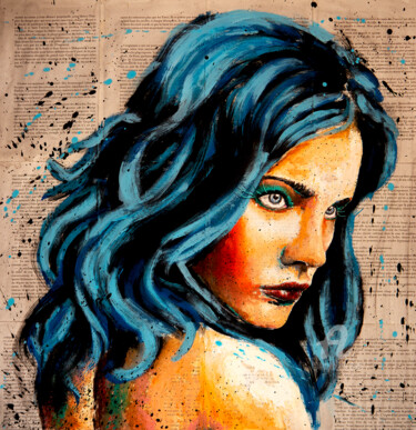 Portrait PS 237 Still Storm - French School (Large) Painting titled "Portrait PS 237 Sti…" by Bazévian Delacapucinière, Original Artwork, Oil Mounted on Wood Stretcher frame