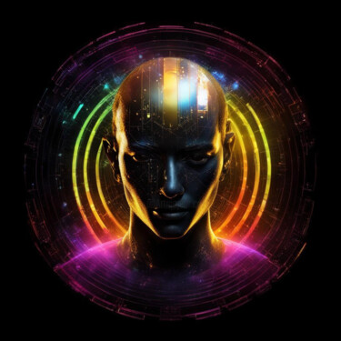 数字艺术 标题为“Face and Aura 1.6” 由Elmir Tatar, 原创艺术品, AI生成的图像
