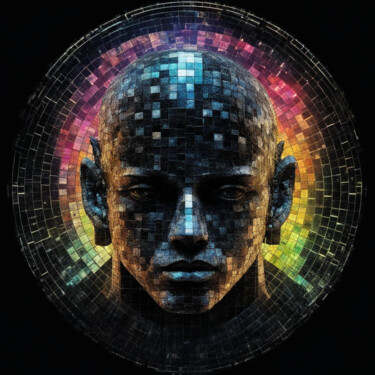 数字艺术 标题为“Face and Mosaic” 由Elmir Tatar, 原创艺术品, AI生成的图像