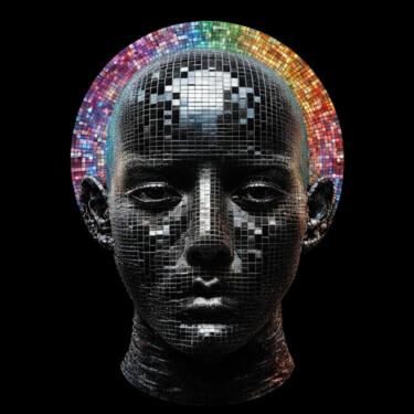 数字艺术 标题为“Face and Mosaic 1.2” 由Elmir Tatar, 原创艺术品, AI生成的图像