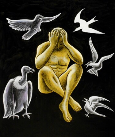 Joachim's Shame (MM23) Pittura intitolato "Joachim's Shame (MM…" da Noël Van Hoof, Opera d'arte originale, Acquarello
