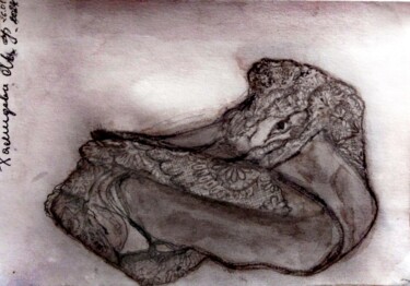 「Трусики」というタイトルの描画 Madina Khamidovaによって, オリジナルのアートワーク, インク