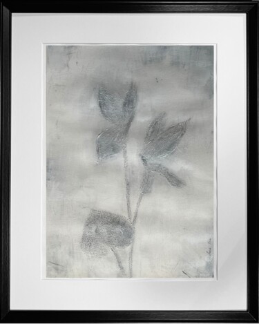 Cyclamen Flowers Black and White Acrylic Original Painting Painting titled "Cyclamen Flowers Bl…" by Iryna Antoniuk (IRENA TONE), Original Artwork, Acrylic