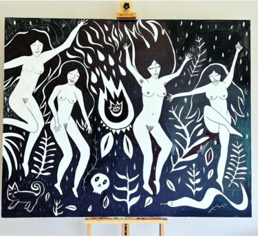 Peinture intitulée "The Witches You Cou…" par Julie Ogorman, Œuvre d'art originale, Acrylique