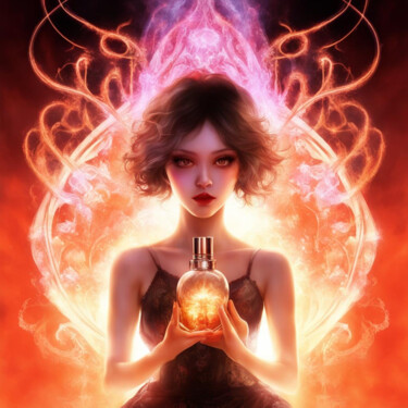 数字艺术 标题为“Girl and Perfume 1.2” 由Elmir Tatar, 原创艺术品, AI生成的图像