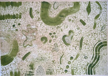 Painting titled "The Green Void" by Kat Shevchenko, Original Artwork, Acrylic