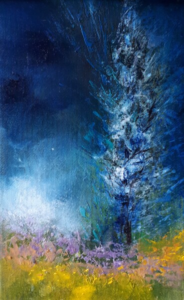 Peinture intitulée "Une aube sur Luyten…" par Frédéric Letrun, Œuvre d'art originale, Huile Monté sur Panneau de bois
