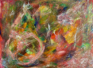 Peinture intitulée "Fiery Abstraction" par Michael Münzel, Œuvre d'art originale, Acrylique