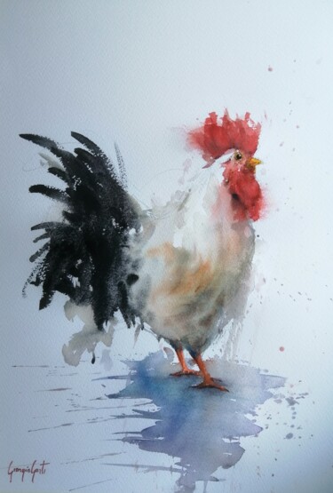 绘画 标题为“rooster 22” 由Giorgio Gosti, 原创艺术品, 水彩