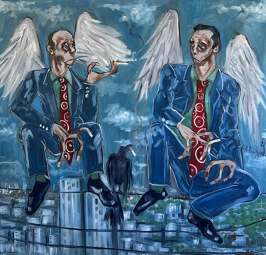 "Above the city" başlıklı Tablo Reda Kanzaoui tarafından, Orijinal sanat, Petrol