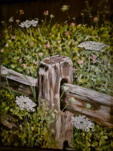 Painting titled "Summer Wildflowers" by Edelweiss Cobblestone, Original Artwork, Oil