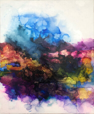 绘画 标题为“Abstract 018” 由Viacheslav Zaykin, 原创艺术品, 墨 安装在木质担架架上