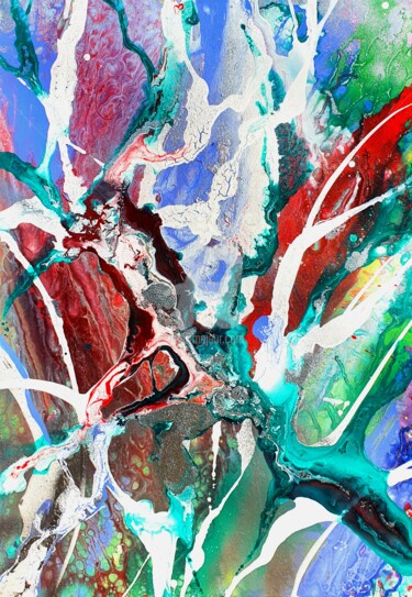Painting titled "Tree of Talents" by Anastasiia Rakovchena, Original Artwork, Acrylic Mounted on Wood Stretcher frame