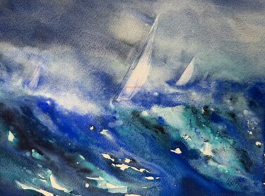 绘画 标题为“Emotions of the sea…” 由Katja Vollmer, 原创艺术品, 水彩