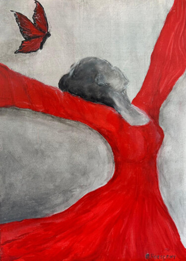 Pintura titulada "Un vol" por Oleksandra Horscroft, Obra de arte original, Acrílico