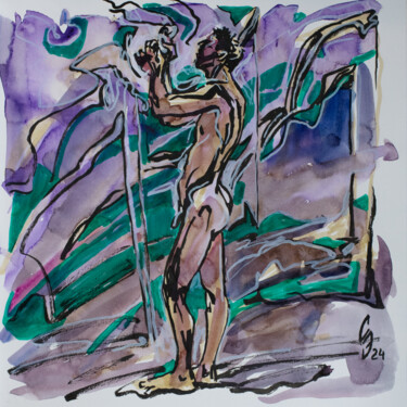 Waving flags Drawing titled "Waving flags" by Sergey Sovkov, Original Artwork, Ink