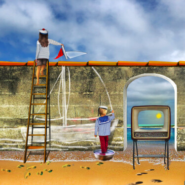 " PEINTURE à L'EAU " Arts numériques intitulée "" PEINTURE à L'EAU "" par Philippe Renou, Œuvre d'art originale, Collage numérique