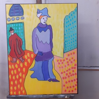 Schilderij getiteld "Sortie de cabaret d…" door Alexandra Pilleux (De Montbrial), Origineel Kunstwerk, Acryl