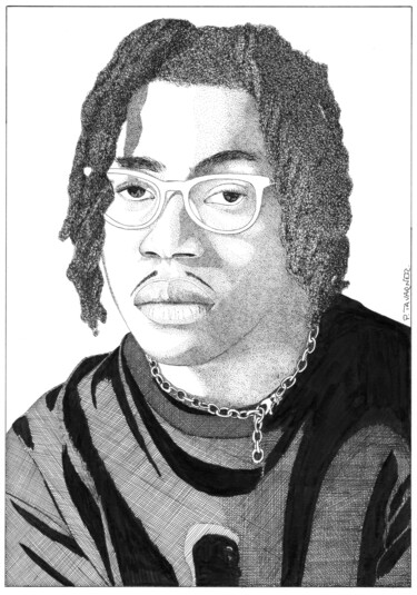 Dessin intitulée "Dro Kenji" par Pascal Tavarner, Œuvre d'art originale, Encre