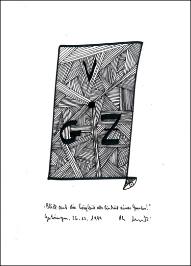 图画 标题为“"Blick auf die Ewig…” 由Gerhard Pollheide, 原创艺术品, 墨