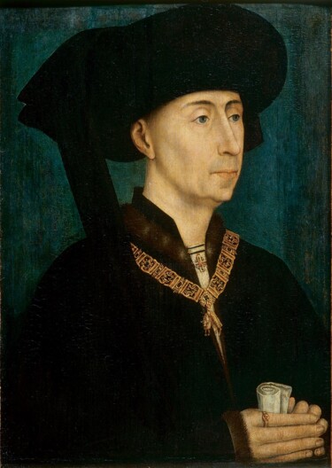 Portrait de Philippe "le Bon" de Bourgogne 绘画 标题为“Portrait de Philipp…” 由Rogier Van Der Weyden, 原创艺术品, 油