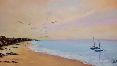 Peinture intitulée "Lumière du soir 3" par Jean-Claude Plet, Œuvre d'art originale, Acrylique Monté sur Châssis en bois