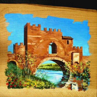 Peinture intitulée "Ponte Nomentano (RM)" par Paolo Benedetti, Œuvre d'art originale, Acrylique