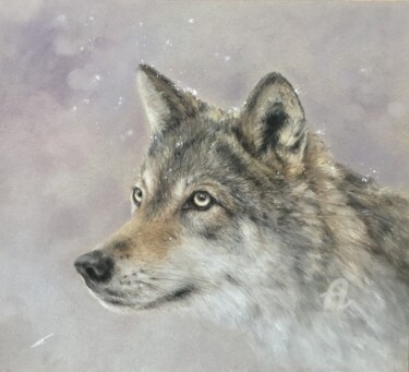 Snow Drawing titled "Snow" by Irene_art, Original Artwork, Pastel
