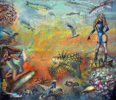 绘画 标题为“Energy of life” 由Sergei Lisitsyn, 原创艺术品, 油 安装在纸板上