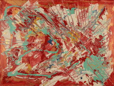 Painting titled "GREEN TOUCH" by Coco, Original Artwork, Acrylic Mounted on Wood Stretcher frame
