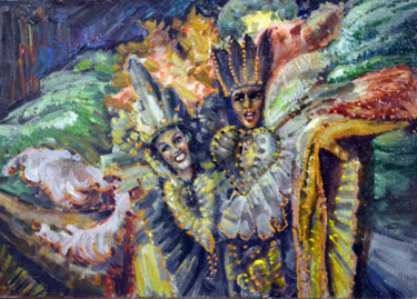 绘画 标题为“Сarnival” 由Sergei Lisitsyn, 原创艺术品, 油 安装在纸板上