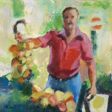 Painting titled "Der Zwiebelmann / T…" by Verena Bolliger, Original Artwork, Oil