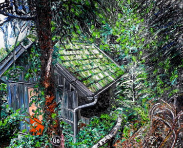 绘画 标题为“Cabane à Traunkirch…” 由Jerome Labrunerie (GEO), 原创艺术品, 油 安装在木质担架架上