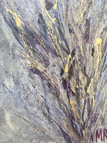 Painting titled "Éruption Volcanique…" by Nathalie Morin, Original Artwork, Acrylic Mounted on Wood Stretcher frame