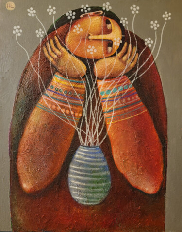 Peinture intitulée "SOULFUL SOLITUDE" par Liana Asatryan, Œuvre d'art originale, Huile Monté sur Carton