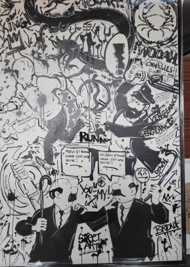 绘画 标题为“black is black” 由Art Hugo, 原创艺术品, 丙烯 安装在木质担架架上