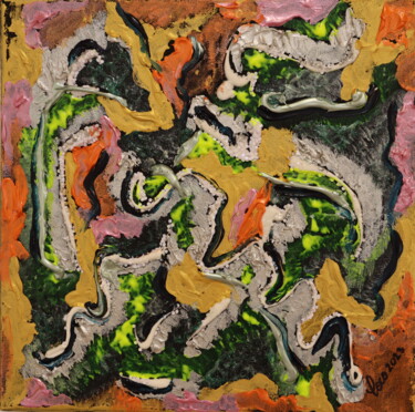 Painting titled "FULL OF COLORS" by Coco, Original Artwork, Acrylic Mounted on Wood Stretcher frame