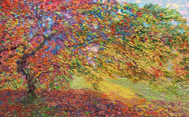 绘画 标题为“Arbor Of Light” 由Kenneth Halvorsen, 原创艺术品, 油 安装在木质担架架上