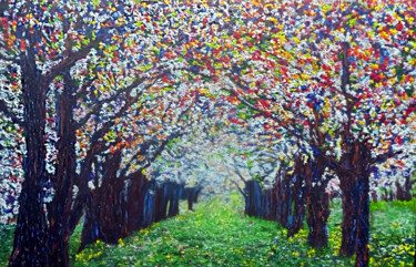 Pittura intitolato "Petalunia" da Kenneth Halvorsen, Opera d'arte originale, Olio Montato su Telaio per barella in legno