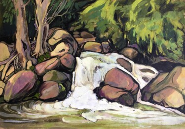 Painting titled "''River''-" by Raffi Ghazaryan, Original Artwork, Acrylic