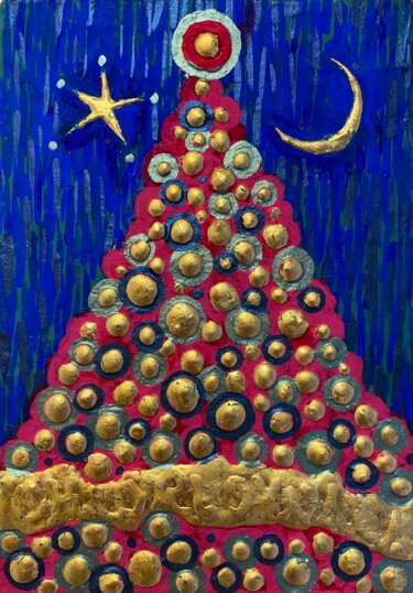 Petit Noël 绘画 标题为“Petit Noël” 由Chiori Ohnaka, 原创艺术品, 颜料 安装在木板上