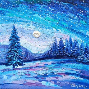 Peinture intitulée "Blue silence" par Vanya Georgieva, Œuvre d'art originale, Huile Monté sur Châssis en bois