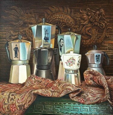 Peinture intitulée "Мока-сити, в которо…" par Sergei Sharai, Œuvre d'art originale, Huile