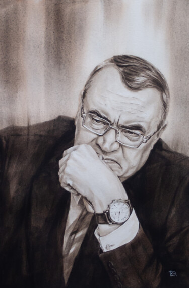 Картина под названием "Portrait of honorar…" - Dmitrii Kastalskii, Подлинное произведение искусства, Акварель