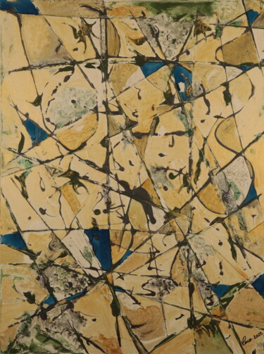 Painting titled "BLUE TOUCH FANTASY" by Coco, Original Artwork, Acrylic Mounted on Wood Stretcher frame