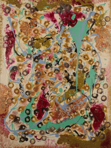 Painting titled "MIXING SHADES" by Coco, Original Artwork, Acrylic Mounted on Wood Stretcher frame